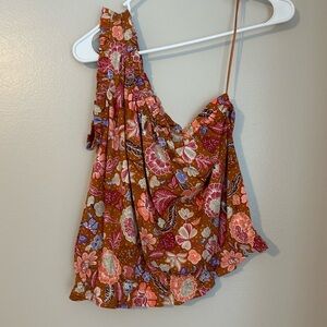 NWT Womens One Shoulder Floral Top - Ann Taylor - XS